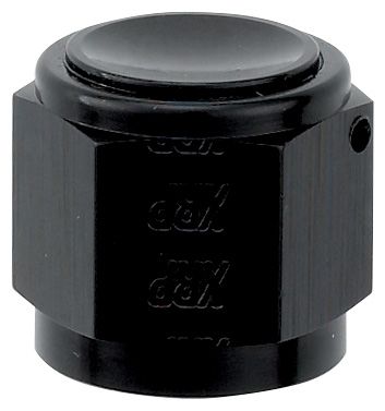 -12 Flare Cap - Aluminum - Black Anodized