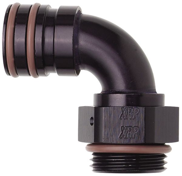 -12 Male Clamshell to -12 O-Ring Boss Full Swivel Swept Tube 90 Degree - Aluminum