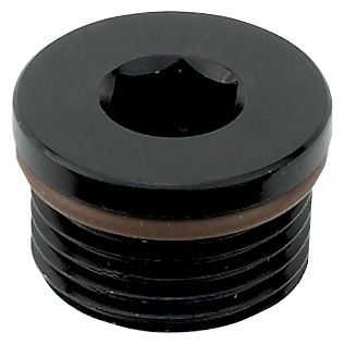 -12 ORB Internal Hex Port Plug - Aluminum - Black Anodized