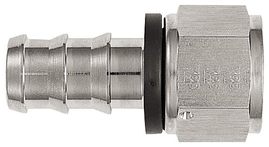 -12 Straight Push-On Hose End - Aluminum - Super Nickel Plated