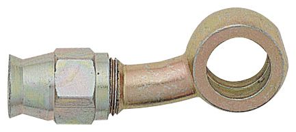 20 Degree Side Bent Extended Neck 10mm (3/8)  Banjo to -3 Hose - Steel