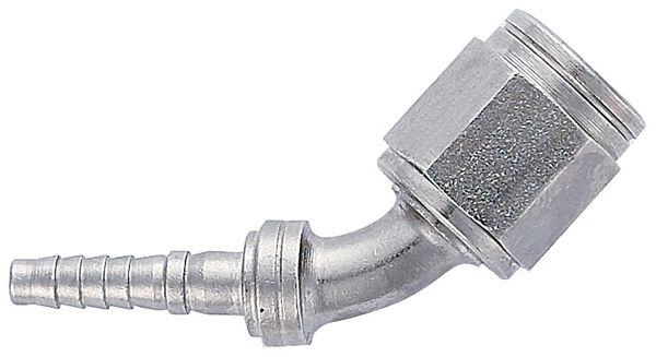 -3 45 Degree Insert With Nut for -3 PTFE Hose - Crimp - Steel