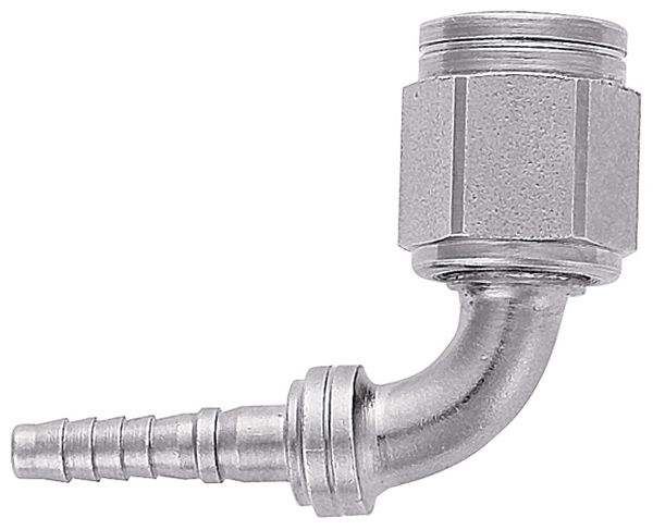 -3 90 Degree Insert With Nut for -3 PTFE Hose - Crimp - Steel