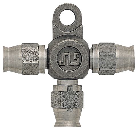 3-Way, Hose Connector With Bracket, -3 Hose - Stainless