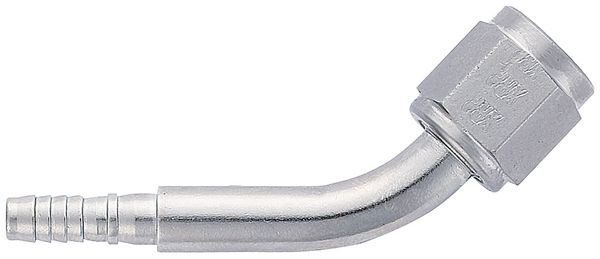 -4 45 Degree Insert With Nut for -4 PTFE Hose - Crimp - Steel