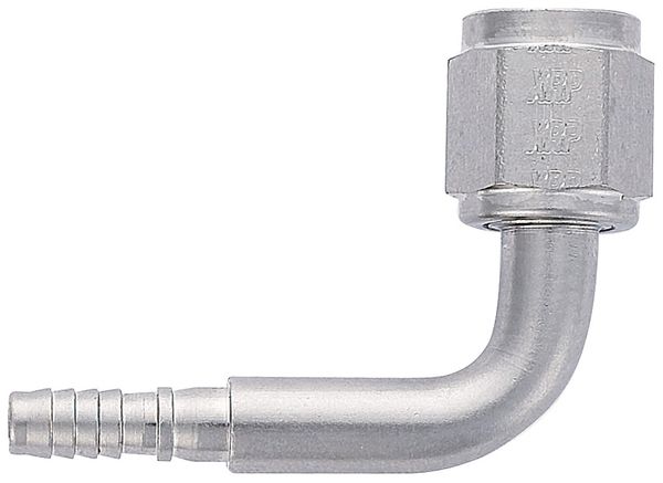 -4 90 Degree Insert With Nut for -4 PTFE Hose - Crimp - Steel