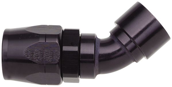 -8 45 Degree Double Swivel Hose End to -8 Female Clamshell - Aluminum