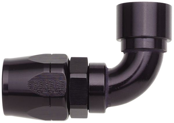 -8 90 Degree Double Swivel Hose End to -8 Female Clamshell - Aluminum