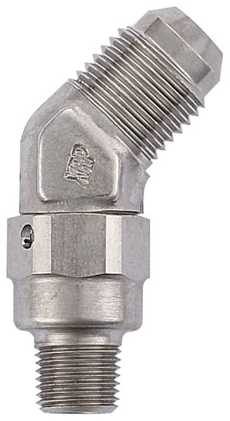 Adapter, -6 Flare 45 Degree to 1/8 NPT with 0.260" ID - Steel