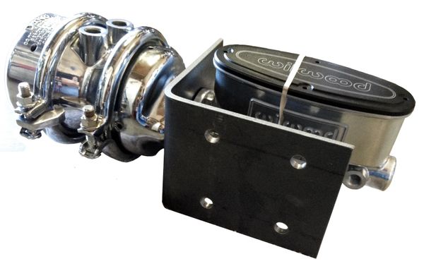 Air/Hydraulic Brake System Polished and Chromed with Polished Wilwood 1-1/8 Master Cylinder for Passenger Car and Light Truck