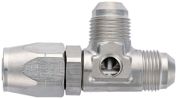 Carburetor Kit Hose End -6 to Male Tee With 1/8 NPT - Super Nickel Plated
