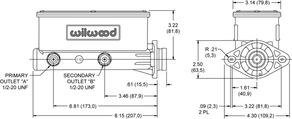 Master Cylinder Dimensions
