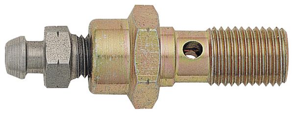 Single  Banjo Bolt With Bleed Nipple 3/8-24 - Steel