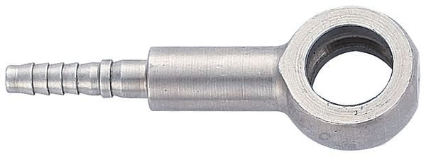 Straight Extended Neck 10mm (3/8)  Banjo for -3 PTFE Hose - Crimp - Steel