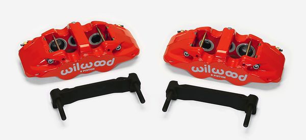 140-12629-R - AERO6 Front Caliper & Bracket Kit - Red 97-13 C5/C6  Corvette w/ OEM HD/Z51 Rotors