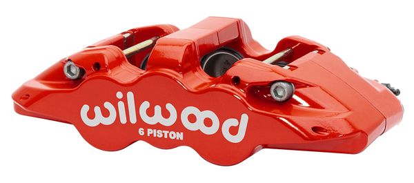 120-15526-RD - Caliper-Aero6-DS-R/H - Red 1.75/1.62/1.62" Pistons, 1.25" Disc