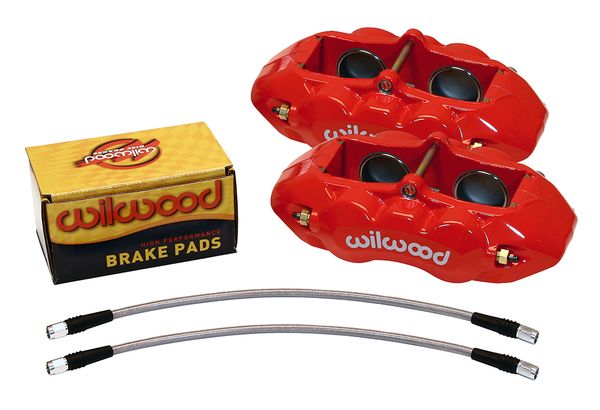 140-10789-R - D8-4 Front Caliper Kit,Red Corvette C2 / C3 65-82 w/ Lines