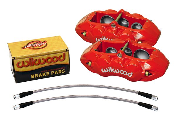 140-11857-R - D8-6 Front Caliper Kit,Red Corvette C2 / C3 65-82 w/ lines