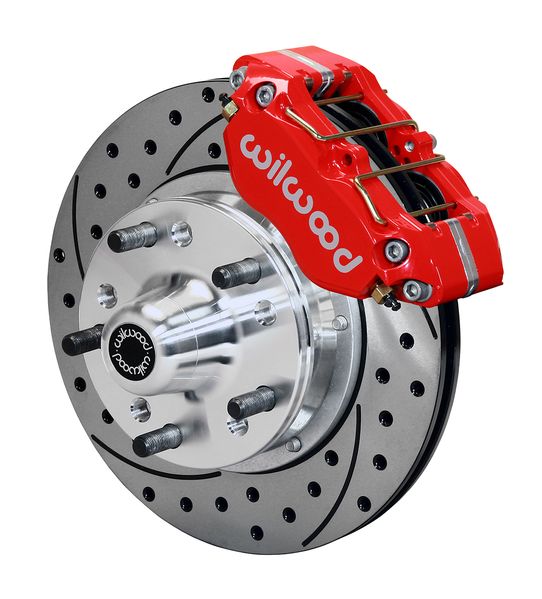 140-13202-DR - DP-DB Front Kit,11.00", Drilled,Red 67-69 Camaro, 64-72 Nova, Chevelle