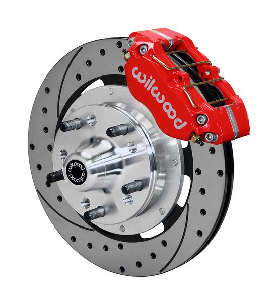 140-13203-DR - DP-DB Front Kit,12.19", Drilled, Red 67-69 Camaro, 64-72 Nova, Chevelle