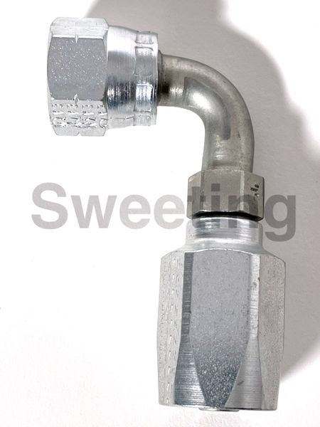 Reusable/Field Attachable Hose End for 6AN High Pressure Rubber Hose, 90 Degree