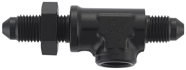 Tee, Bulkhead on Run -3 with 1/8" NPT Port - Aluminum