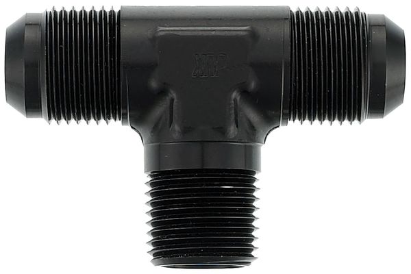 Tee, Flare -12 x 3/4 NPT on Branch - Aluminum - Black Anodized