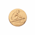 1 Inch Round 3D Stamped Male Crew Rower Brass Metal Medallion Decal Disc-Peel and Stick Back