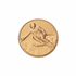 1 Inch Round 3D Stamped Male Ski Racer Brass Metal Medallion Decal Disc-Peel and Stick Back