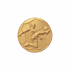 1 Inch Round 3D Stamped Male Soccer Player Brass Metal Medallion Decal Disc-Peel and Stick Back