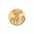 1 Inch Round 3D Stamped Torch and Scroll Brass Metal Medallion Decal Disc-Peel and Stick Back