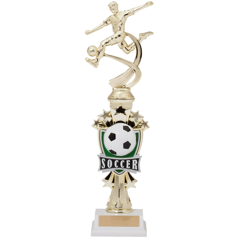 14" Golden Soccer Trophy Male Figure Awards & Gifts R Us