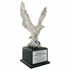 15-1/2 Inch Silver Electroplated Eagle Trophy With 2 Inch Air Force Medallion Insert On Black Wood Base