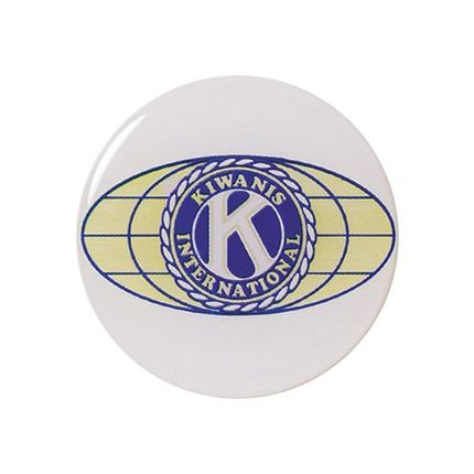 2 Inch Kiwanis International Mylar Insert with Clear Epoxy Dome
