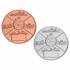 2 Inch Round 3D Stamped Female Swimming Strokes Brass Metal Medallion Decal Disc-Peel and Stick Back
