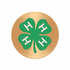 2 Inch Round Raised and Color Printed 4-H Club Insignia Aluminum Metal Medallion Decal Disc-Peel and Stick Back