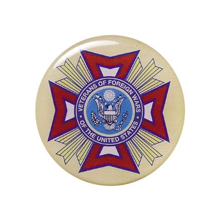 2 Inch V.F.W. Mylar Insert with Clear Epoxy Dome