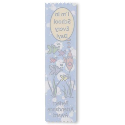 2 x 7-3/4 Inch Satin Perfect Attendance Award Ribbon