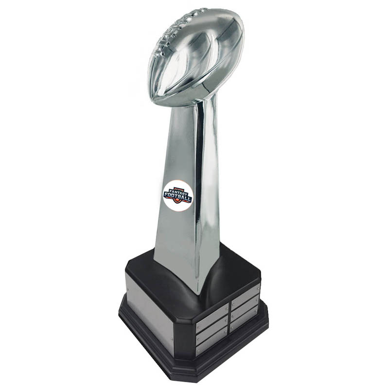 Silver Fantasy Football Trophy with Name Plates 22.25 Inch