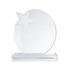 5-1/2 Inch Optical Crystal Round Shaped with Star on Square Base Award