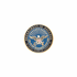 7/8 Inch Round Etched Enameled Colored U.S. Department of Defense Insignia Brass Metal Medallion Decal Disc-Peel and Stick Back