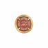 7/8 Inch Round Etched Enameled Colored Volunteer Firefighter Brass Metal Medallion Decal Disc-Peel and Stick Back