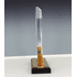 8-3/4 Inch Acrylic Shield Trophy with Gold Reflective Black Base