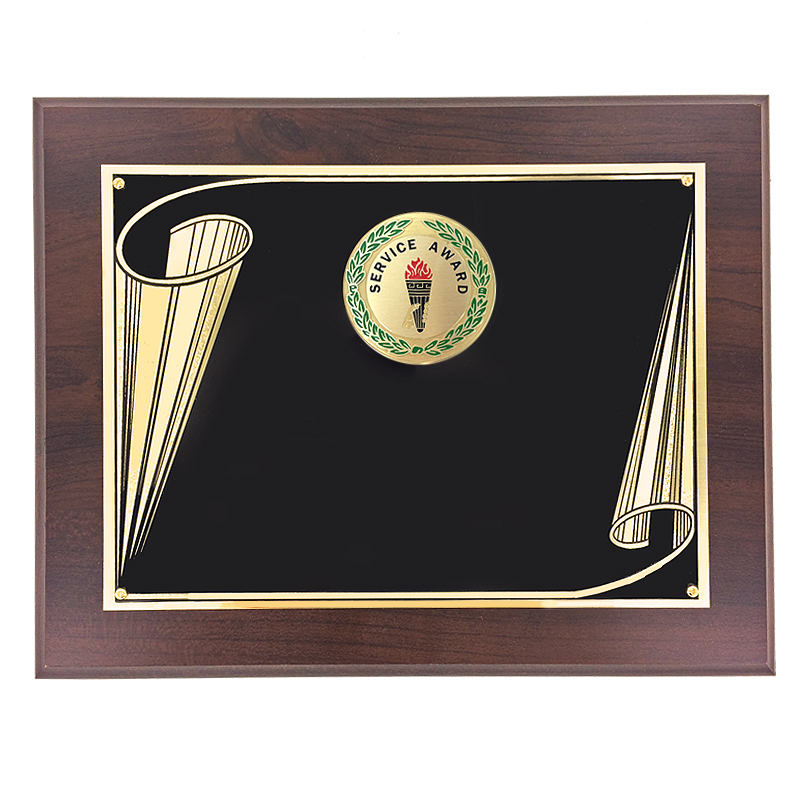 8 x 10 Award Plaque with 2 Inch Service Award Medallion Insert and