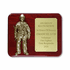 8 x 10 Inch Piano Finish Rosewood Fire Fighter Plaque with Electroplated Brass Figure & Matte Gold Engraving Plate