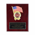 8 x 10 Inch Piano Finish Rosewood Plaque with American Flag and 2 inch Fire Department Medallion Insert