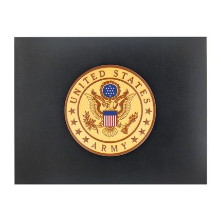9 x 11-3/4 Inch Black Certificate Holder With 4 Inch Gold United States Army Medallion