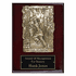 9 x 12 Inch Rosewood Piano Finish Fire Fighter Plaque With Electroplated Brass Plaque Mount And Black Screened Plate