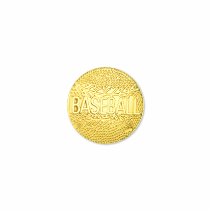 7/8 Inch Gold Baseball Chenille Pin