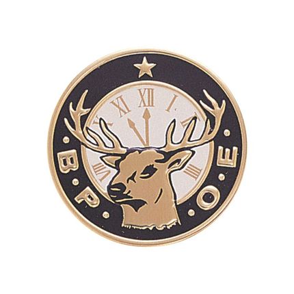 2 Inch Round Raised and Color Printed B.P.O.E. Elks Lodge Logo Aluminum Metal Medallion Decal Disc-Peel and Stick Back